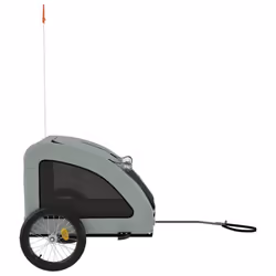 vidaXL Pet Bike Trailer Cargo Trailer Bike Cart Green Oxford Fabric and Iron - grey, 137 x 68 x 72 cm - Additional view 5
