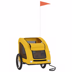 vidaXL Pet Bike Trailer Cargo Trailer Bike Cart Green Oxford Fabric and Iron - yellow, 137 x 68 x 72 cm - Additional view 2