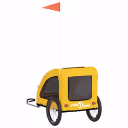 vidaXL Pet Bike Trailer Cargo Trailer Bike Cart Green Oxford Fabric and Iron - yellow, 137 x 68 x 72 cm - Additional view 7