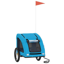 vidaXL Pet Bike Trailer Cargo Trailer Bike Cart Green Oxford Fabric and Iron - blue, 137 x 68 x 72 cm