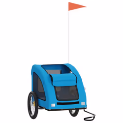 vidaXL Pet Bike Trailer Cargo Trailer Bike Cart Green Oxford Fabric and Iron - blue, 137 x 68 x 72 cm