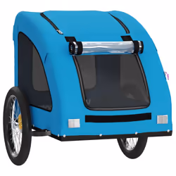 vidaXL Pet Bike Trailer Cargo Trailer Bike Cart Green Oxford Fabric and Iron - blue, 137 x 68 x 72 cm - Additional view 4