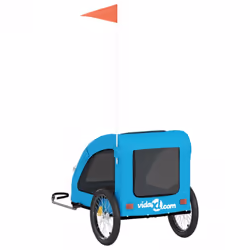 vidaXL Pet Bike Trailer Cargo Trailer Bike Cart Green Oxford Fabric and Iron - blue, 137 x 68 x 72 cm - Additional view 7