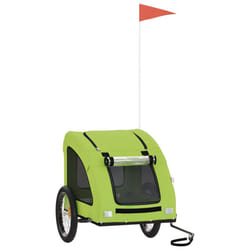 vidaXL Pet Bike Trailer Cargo Trailer Bike Cart Green Oxford Fabric and Iron - green, 137 x 68 x 72 cm