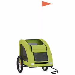 vidaXL Pet Bike Trailer Cargo Trailer Bike Cart Green Oxford Fabric and Iron - green, 137 x 68 x 72 cm