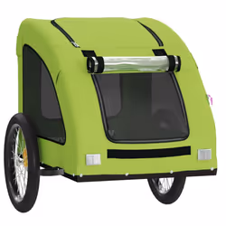vidaXL Pet Bike Trailer Cargo Trailer Bike Cart Green Oxford Fabric and Iron - green, 137 x 68 x 72 cm - Additional view 4