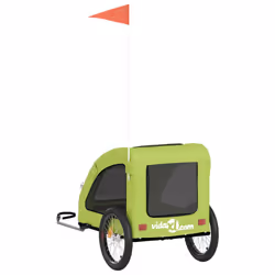vidaXL Pet Bike Trailer Cargo Trailer Bike Cart Green Oxford Fabric and Iron - green, 137 x 68 x 72 cm - Additional view 7