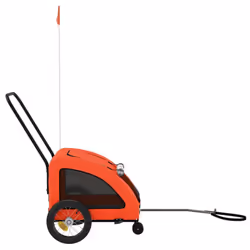 vidaXL Pet Bike Trailer Cargo Trailer Bike Cart Green Oxford Fabric and Iron - orange, 125 x 52 x 53 cm - Additional view 5
