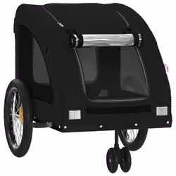 vidaXL Pet Bike Trailer Cargo Trailer Bike Cart Green Oxford Fabric and Iron - black, 125 x 52 x 53 cm - Additional view 4