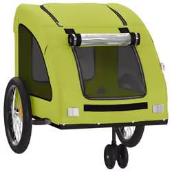 vidaXL Pet Bike Trailer Cargo Trailer Bike Cart Green Oxford Fabric and Iron - green, 125 x 52 x 53 cm - Additional view 4
