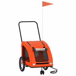 vidaXL Pet Bike Trailer Cargo Trailer Bike Cart Oxford Fabric and Iron - orange, 63.5 x 124.5 x 66 cm