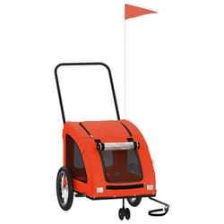vidaXL Pet Bike Trailer Cargo Trailer Bike Cart Oxford Fabric and Iron - orange, 63.5 x 124.5 x 66 cm