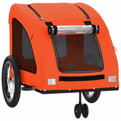 vidaXL Pet Bike Trailer Cargo Trailer Bike Cart Oxford Fabric and Iron - orange, 63.5 x 124.5 x 66 cm - Additional view 4