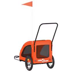 vidaXL Pet Bike Trailer Cargo Trailer Bike Cart Oxford Fabric and Iron - orange, 63.5 x 124.5 x 66 cm - Additional view 7