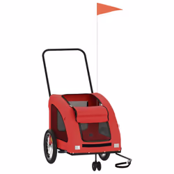 vidaXL Pet Bike Trailer Cargo Trailer Bike Cart Oxford Fabric and Iron - red, 63.5 x 124.5 x 66 cm - Additional view 2