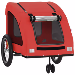vidaXL Pet Bike Trailer Cargo Trailer Bike Cart Oxford Fabric and Iron - red, 63.5 x 124.5 x 66 cm - Additional view 4
