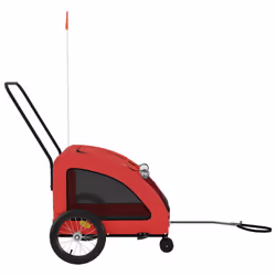 vidaXL Pet Bike Trailer Cargo Trailer Bike Cart Oxford Fabric and Iron - red, 63.5 x 124.5 x 66 cm - Additional view 5
