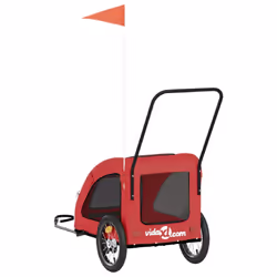vidaXL Pet Bike Trailer Cargo Trailer Bike Cart Oxford Fabric and Iron - red, 63.5 x 124.5 x 66 cm - Additional view 7
