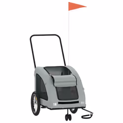 vidaXL Pet Bike Trailer Cargo Trailer Bike Cart Green Oxford Fabric and Iron - grey, 63.5 x 124.5 x 66 cm - Additional view 2
