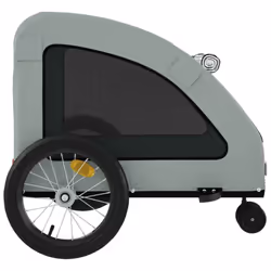 vidaXL Pet Bike Trailer Cargo Trailer Bike Cart Green Oxford Fabric and Iron - grey, 63.5 x 124.5 x 66 cm - Additional view 6