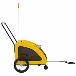 vidaXL Pet Bike Trailer Cargo Trailer Bike Cart Oxford Fabric and Iron - yellow, 63.5 x 124.5 x 66 cm - Additional view 5