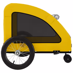 vidaXL Pet Bike Trailer Cargo Trailer Bike Cart Oxford Fabric and Iron - yellow, 63.5 x 124.5 x 66 cm - Additional view 6