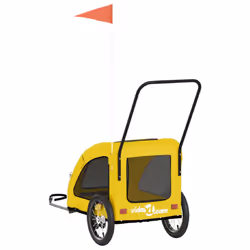 vidaXL Pet Bike Trailer Cargo Trailer Bike Cart Oxford Fabric and Iron - yellow, 63.5 x 124.5 x 66 cm - Additional view 7