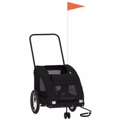 vidaXL Pet Bike Trailer Cargo Trailer Bike Cart Oxford Fabric and Iron - black, 63.5 x 124.5 x 66 cm - Additional view 2
