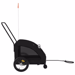vidaXL Pet Bike Trailer Cargo Trailer Bike Cart Oxford Fabric and Iron - black, 63.5 x 124.5 x 66 cm - Additional view 5