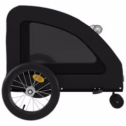 vidaXL Pet Bike Trailer Cargo Trailer Bike Cart Oxford Fabric and Iron - black, 63.5 x 124.5 x 66 cm - Additional view 6