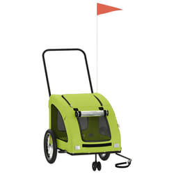 vidaXL Pet Bike Trailer Cargo Trailer Bike Cart Green Oxford Fabric and Iron - green, 63.5 x 124.5 x 66 cm