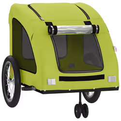 vidaXL Pet Bike Trailer Cargo Trailer Bike Cart Green Oxford Fabric and Iron - green, 63.5 x 124.5 x 66 cm - Additional view 4