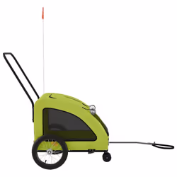 vidaXL Pet Bike Trailer Cargo Trailer Bike Cart Green Oxford Fabric and Iron - green, 63.5 x 124.5 x 66 cm - Additional view 5