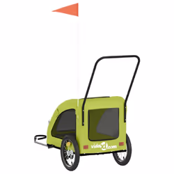vidaXL Pet Bike Trailer Cargo Trailer Bike Cart Green Oxford Fabric and Iron - green, 63.5 x 124.5 x 66 cm - Additional view 7