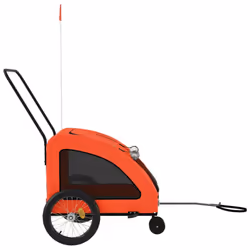 vidaXL Pet Bike Trailer Cargo Trailer Bike Cart Green Oxford Fabric and Iron - orange, 68 x 137 x 72 cm - Additional view 5