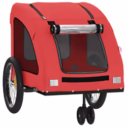 vidaXL Pet Bike Trailer Cargo Trailer Bike Cart Green Oxford Fabric and Iron - red, 68 x 137 x 72 cm - Additional view 4