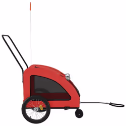 vidaXL Pet Bike Trailer Cargo Trailer Bike Cart Green Oxford Fabric and Iron - red, 68 x 137 x 72 cm - Additional view 5