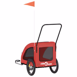 vidaXL Pet Bike Trailer Cargo Trailer Bike Cart Green Oxford Fabric and Iron - red, 68 x 137 x 72 cm - Additional view 7