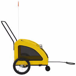 vidaXL Pet Bike Trailer Cargo Trailer Bike Cart Green Oxford Fabric and Iron - yellow, 68 x 137 x 72 cm - Additional view 5
