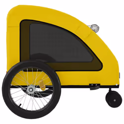 vidaXL Pet Bike Trailer Cargo Trailer Bike Cart Green Oxford Fabric and Iron - yellow, 68 x 137 x 72 cm - Additional view 6
