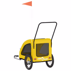 vidaXL Pet Bike Trailer Cargo Trailer Bike Cart Green Oxford Fabric and Iron - yellow, 68 x 137 x 72 cm - Additional view 7