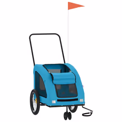 vidaXL Pet Bike Trailer Cargo Trailer Bike Cart Green Oxford Fabric and Iron - blue, 68 x 137 x 72 cm - Additional view 2