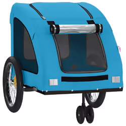 vidaXL Pet Bike Trailer Cargo Trailer Bike Cart Green Oxford Fabric and Iron - blue, 68 x 137 x 72 cm - Additional view 4
