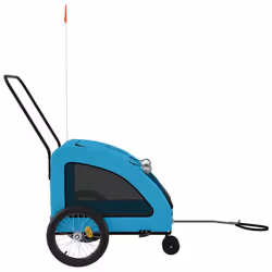 vidaXL Pet Bike Trailer Cargo Trailer Bike Cart Green Oxford Fabric and Iron - blue, 68 x 137 x 72 cm - Additional view 5