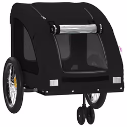 vidaXL Pet Bike Trailer Cargo Trailer Bike Cart Green Oxford Fabric and Iron - black, 68 x 137 x 72 cm - Additional view 4