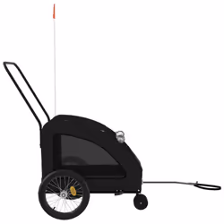 vidaXL Pet Bike Trailer Cargo Trailer Bike Cart Green Oxford Fabric and Iron - black, 68 x 137 x 72 cm - Additional view 5