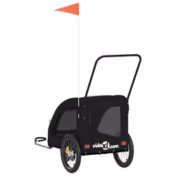vidaXL Pet Bike Trailer Cargo Trailer Bike Cart Green Oxford Fabric and Iron - black, 68 x 137 x 72 cm - Additional view 7