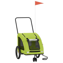 vidaXL Pet Bike Trailer Cargo Trailer Bike Cart Green Oxford Fabric and Iron - green, 68 x 137 x 72 cm