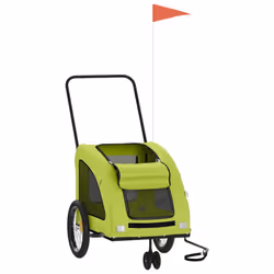 vidaXL Pet Bike Trailer Cargo Trailer Bike Cart Green Oxford Fabric and Iron - green, 68 x 137 x 72 cm