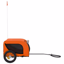 vidaXL Dog Bike Trailer Bicycle Trailer Bike Carriage Oxford Fabric and Iron - orange, 124 x 53 x 53 cm - Additional view 4